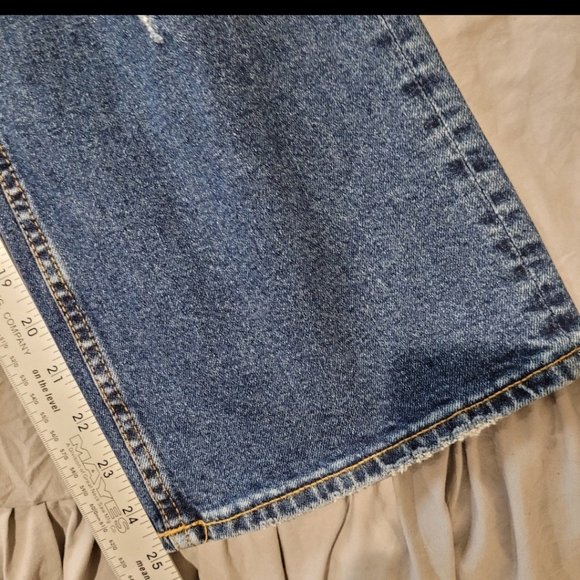 Vigoss Womens Size 32 Stevie Crop straight dk. Wash Distressed Jeans - Picture 10 of 12